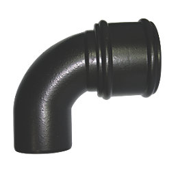 FloPlast  Push-Fit 92.5° Single Socket Bend (Socket/Spigot) Black 110mm