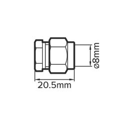 Flomasta  Brass Compression Stop End 8mm