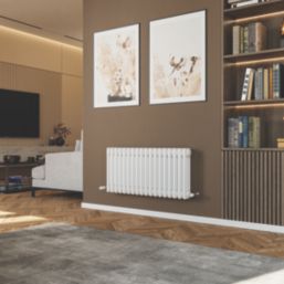 Azur 400mm x 830mm 2481BTU White Horizontal 3 Column Radiator