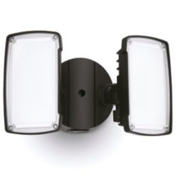 Lutec Chimera Outdoor LED Twin Head Floodlight Black 21.2W 2350lm