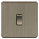 Knightsbridge Screwless 10AX 1-Gang Intermediate Switch Antique Brass