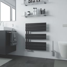 Ximax 745mm x 600mm 1526BTU Black Flat Designer Towel Radiator