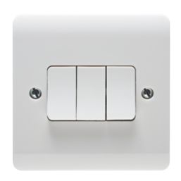Crabtree Instinct 10AX 3-Gang 2-Way Light Switch  White