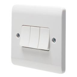 Crabtree Instinct 10AX 3-Gang 2-Way Light Switch  White