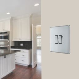 LAP  20A 16AX 2-Gang 2-Way Light Switch  Polished Chrome