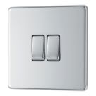 LAP  20A 16AX 2-Gang 2-Way Light Switch  Polished Chrome