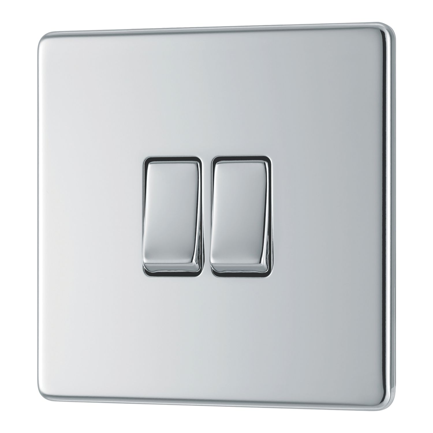 LAP 20A 16AX 2-Gang 2-Way Light Switch Polished Chrome (344PN)