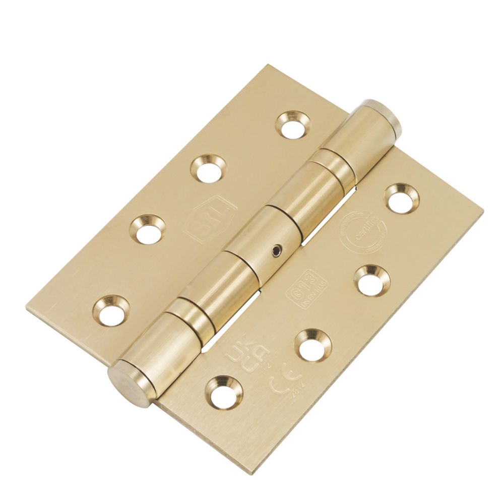 Smith & Locke Brass Grade 13 Fire Rated Ball Bearing Door Hinges 102mm
