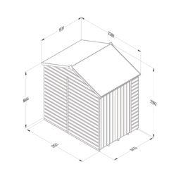 Forest Beckwood 5' x 7' (Nominal) Reverse Apex Shiplap Timber Shed with Assembly