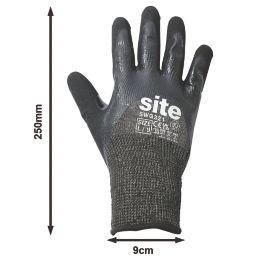 Site  Thermal Cut Resistant Gloves Grey/Black Large