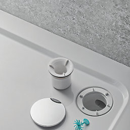 Mira Flight Low Corner Waste Square Shower Tray with 4 Upstands White 900mm x 900mm x 40mm