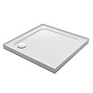 Mira Flight Low Corner Waste Square Shower Tray with 4 Upstands White 900 x 900 x 40mm