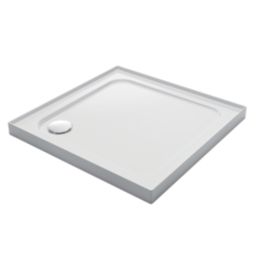 Mira Flight Low Corner Waste Square Shower Tray with 4 Upstands White 900mm x 900mm x 40mm