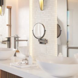 Hansgrohe AddStoris Shaving Mirror Brushed Black Chrome 208mm x 344mm x 283mm