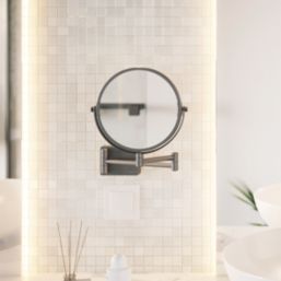 Hansgrohe AddStoris Shaving Mirror Brushed Black Chrome 208mm x 344mm x 283mm