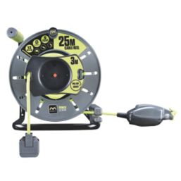 Masterplug PRO-XT 13A 1-Gang 28m  25+3m IP54 Reverse Cable Reel 13A 240V