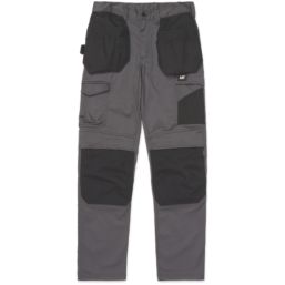 CAT Essential Knee Pocket Stretch Holster Work Trousers Grey 34" W 30" L