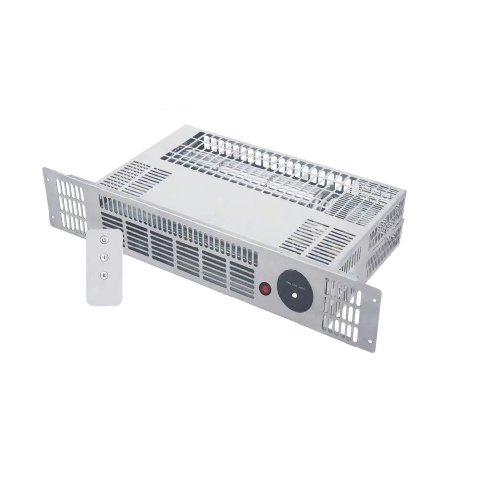 TCP 2kW Electric Plinth-Mounted Fan Heater with Remote Silver