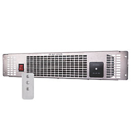 TCP  Plinth-Mounted Fan Heater with Remote Silver  2kW 500mm x 100mm