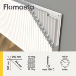 Flomasta 500mm x 900mm 4519BTU White Type 22 Convector Radiator
