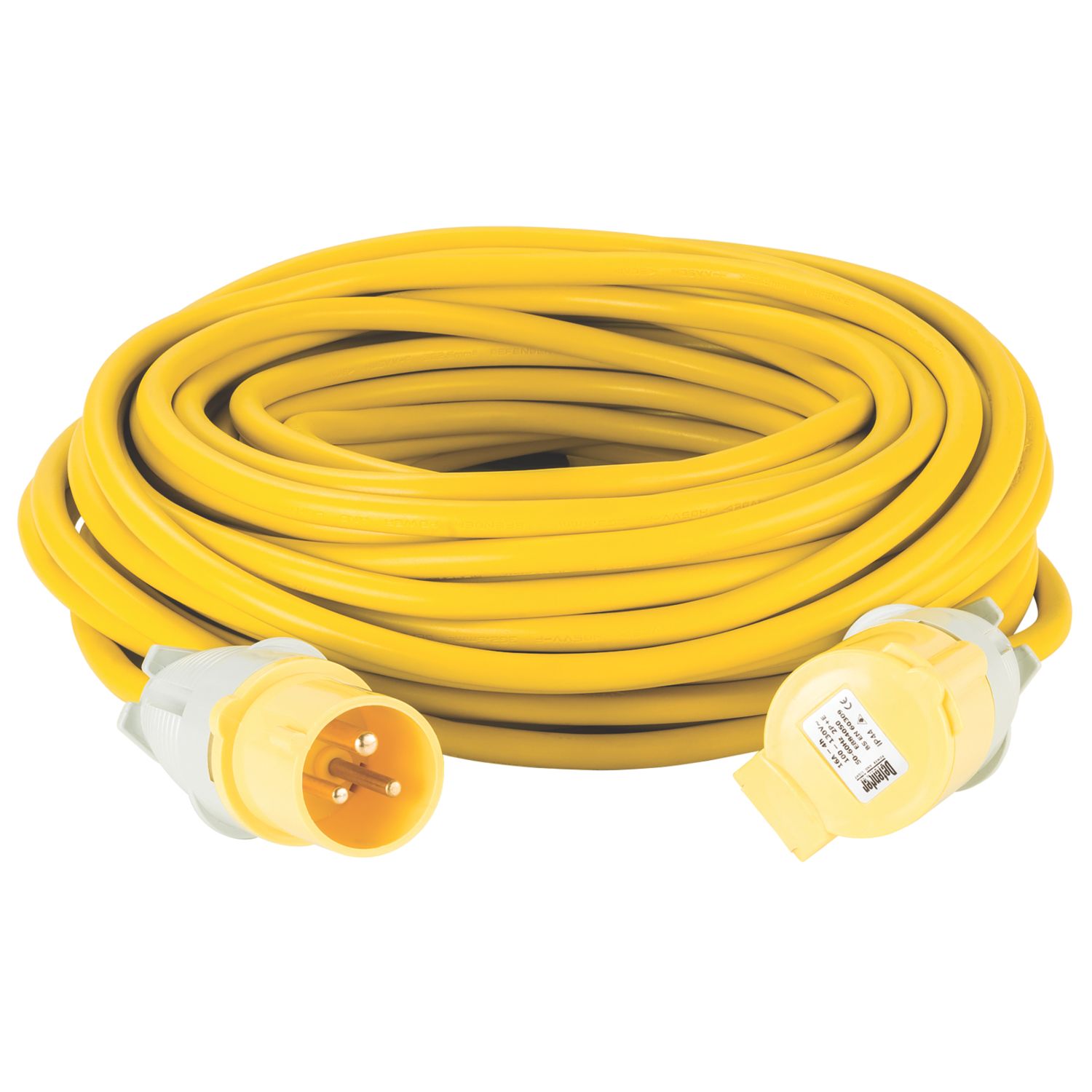 Defender Yellow 110V 16A Extension Lead 25m x 2.5mm² (344XX)