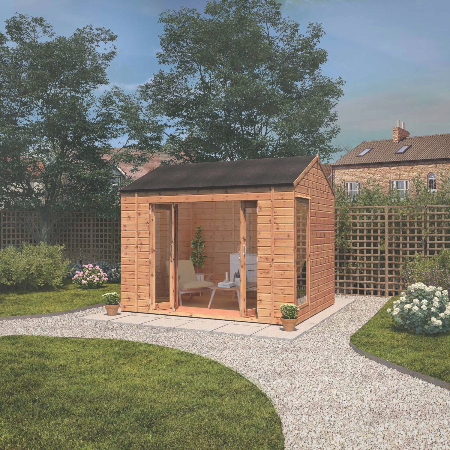 Mercia Vermont 9' 6" x 7' 6" (Nominal) Apex Timber Summerhouse (344YL)