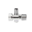 Drayton 15mm Compression x 1/2" BSP Male Taper 50mm Polished Chrome Radiator Tail With Drain Off