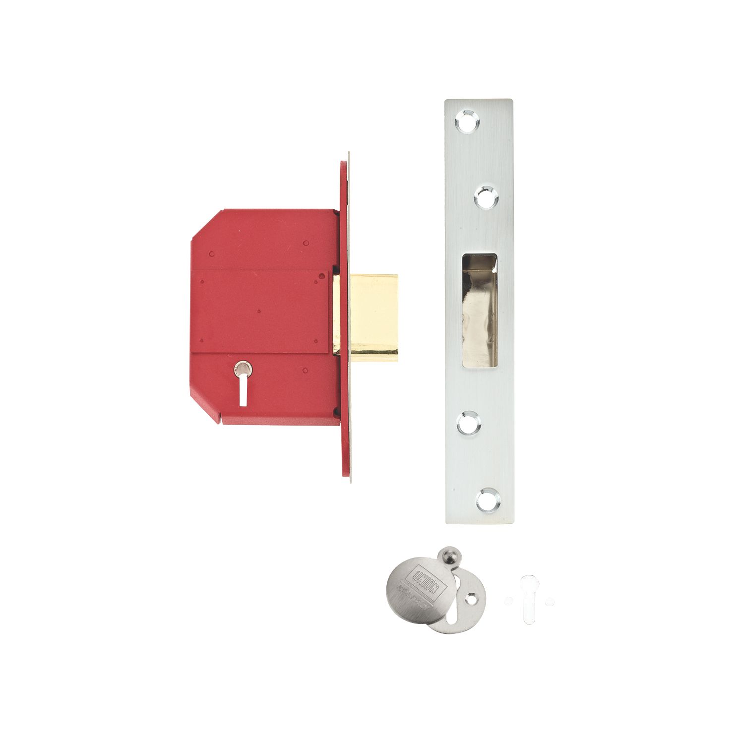 Union Fire Rated Stainless Steel BS 5-Lever Mortice Deadlock 68mm Case - 45mm Backset (3452D)