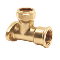 Pegler PX58X Brass Compression Adapting 90° Wall Plate Elbow 22mm x ¾"