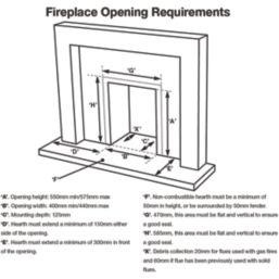 Focal Point Elysee Chrome Rotary Control Inset Gas High Efficiency Fire 500mm x 125mm x 585mm