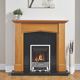 Focal Point Elysee Chrome Rotary Control Inset Gas High Efficiency Fire 500mm x 125mm x 585mm
