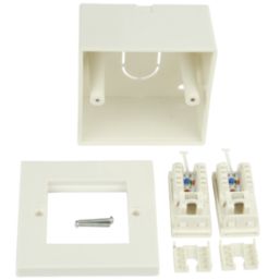 Philex Cat 5e 2 Port RJ45 Ethernet Socket White