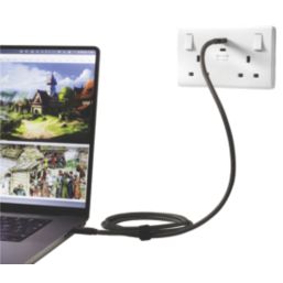 Knightsbridge  13A 2-Gang SP Switched Socket + 3.25A 65W 2-Outlet Type C USB Charger White