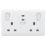 Knightsbridge  13A 2-Gang SP Switched Socket + 3.25A 65W 2-Outlet Type C USB Charger White