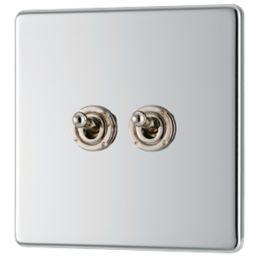 LAP  20A 16AX 2-Gang 2-Way Toggle Light Switch  Polished Chrome