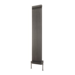Reina 1800mm x 380mm 3382BTU Raw Metal Vertical 2 Column Radiator