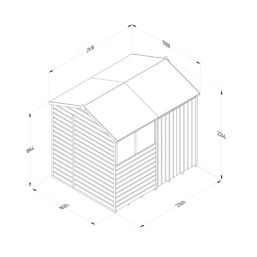 Forest Beckwood 7' 6" x 6' (Nominal) Reverse Apex Shiplap Timber Shed with Base
