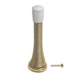 Smith & Locke Cone Spring Door Stops 24 x 79mm Polished Brass 10 Pack