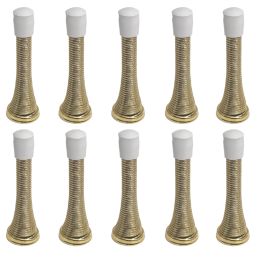 Smith & Locke Cone Spring Door Stops 24 x 79mm Polished Brass 10 Pack
