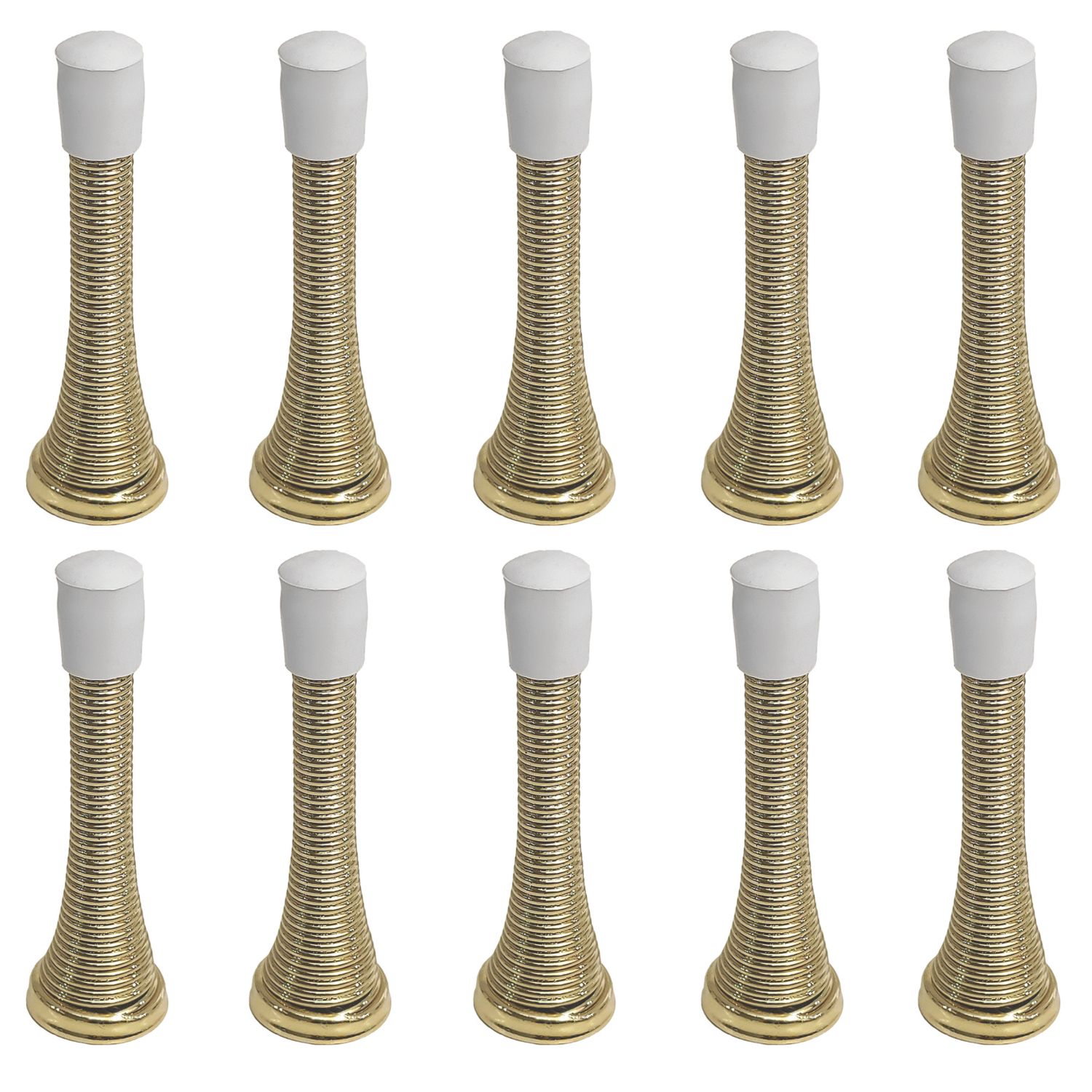 Smith & Locke Cone Spring Door Stops 24 x 79mm Polished Brass 10 Pack (345TE)