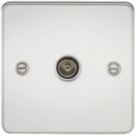 Knightsbridge  1-Gang Coaxial TV Socket Polished Chrome