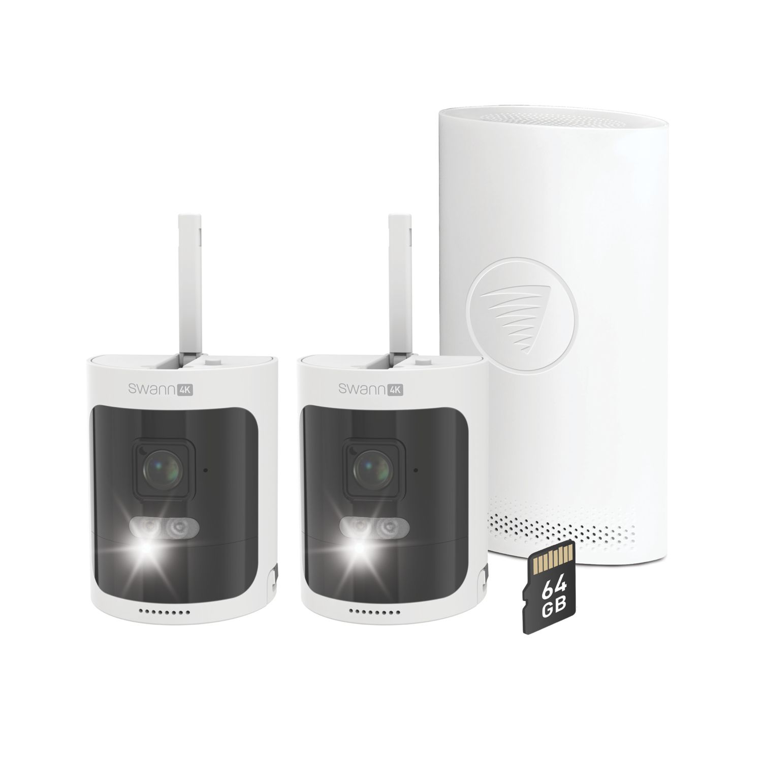 Swann SWNVK-AS4K800SD2 64GB 8-Channel 4K Wire-Free Security Camera System & 2 Indoor & Outdoor Cameras (345VW)
