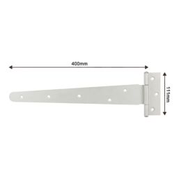 Smith & Locke Matt Silver Tee Hinges 400mm 2 Pack