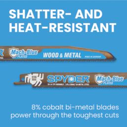 Spyder Mach-Blue  Multi-Material Reciprocating Saw Blades 228mm 2 Pack