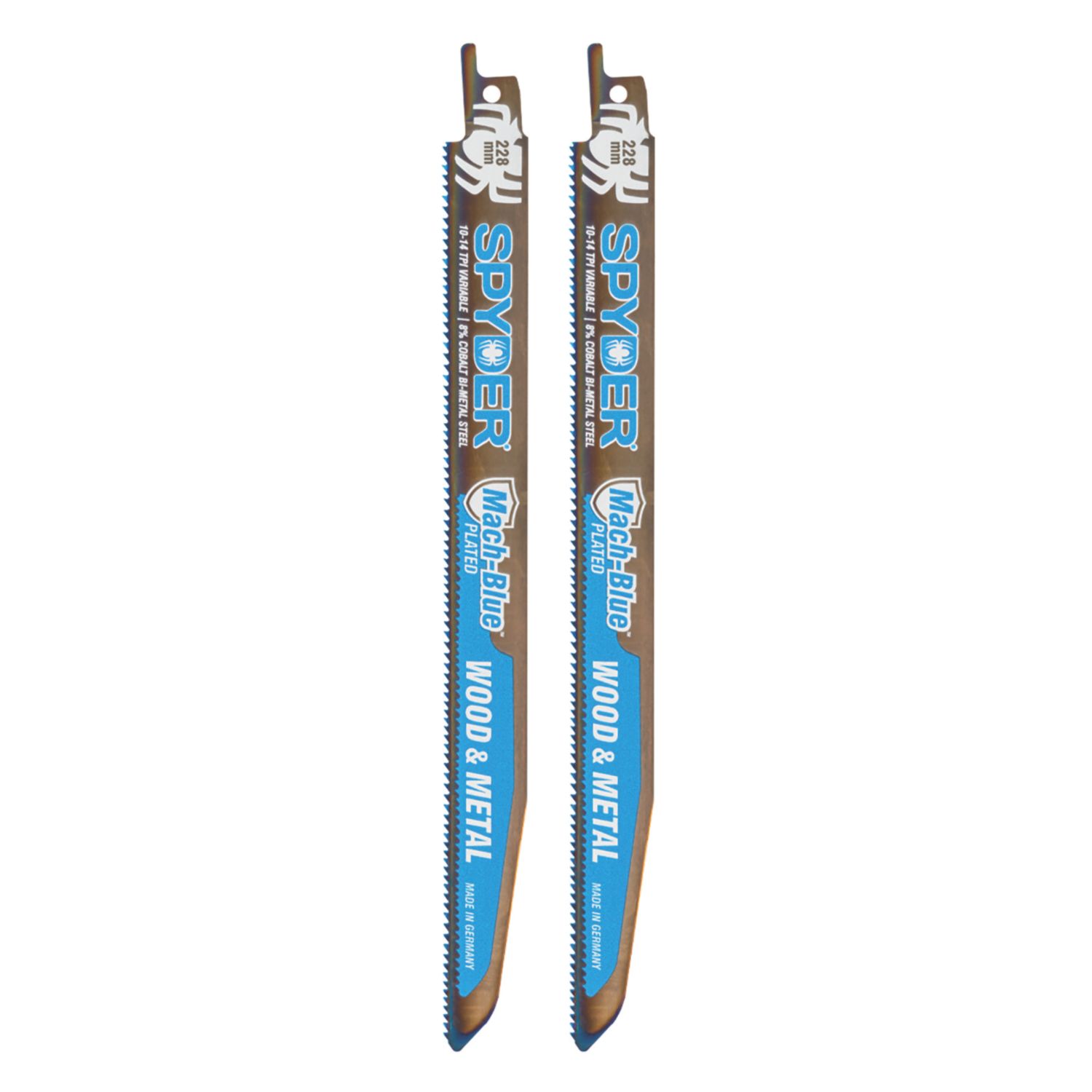 Spyder Mach-Blue Multi-Material Reciprocating Saw Blades 228mm 2 Pack (345YL)