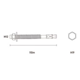 Easyfix Through Bolts M12 x 110mm 10 Pack