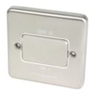 Hager Sollysta WRPS3PIBSW 10A 1-Gang 3-Pole Isolator Switch Brushed Steel  with White Inserts