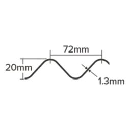 Radmat Building Materials  Corrugated PVC Roof Sheet Clear 1825mm x 1.3mm x 762mm 5 Pack