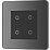 British General Evolve 2-Gang 2-Way LED Double Master Touch Trailing Edge Dimmer Switch  Black with Black Inserts