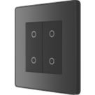 British General Evolve 2-Gang 2-Way LED Double Master Touch Trailing Edge Dimmer Switch  Black Chrome